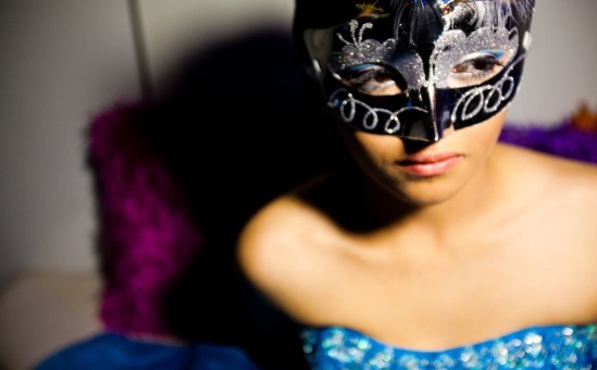 Quinceanera with Venetian Mask