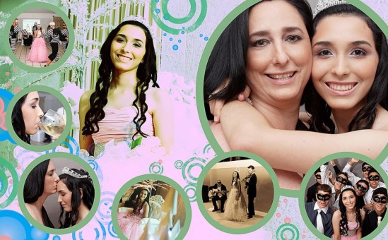 Quinceanera birthday album spread