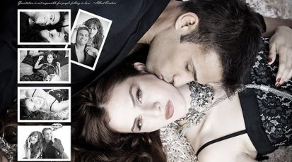 Couple in the Rug with romantic kiss