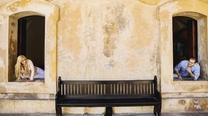 Engagement session at St. Cristobal Castle in Old San Juan, Puerto Rico