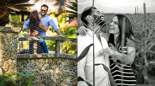 couple in the cornfield and in the bridge