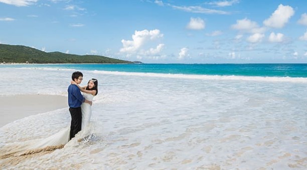 Engagement session at Flamenco Beach, Culebra Puerto Rico