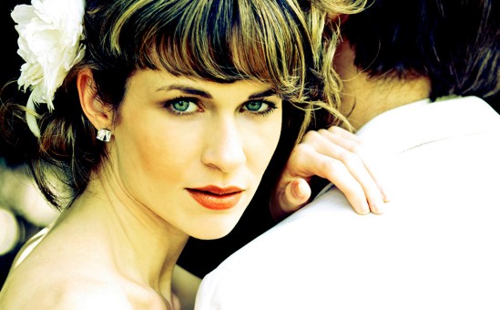 Portrait shot wedding couple
