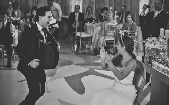 Grooms dance for garter Reception Candid shots El Condado Plaza Hilton Hotel