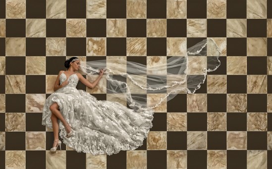 Bride in the floor at El Convento Hotel San Juan Puerto Rico