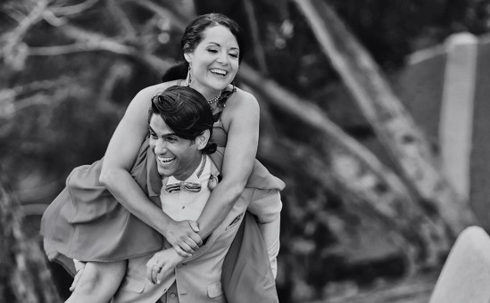 Happy wedding couple at Castillo Serralles in Ponce Puerto RIco