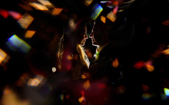 Couple among bling and sparkle