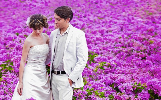 Flower nursery, trinitarias wedding couple