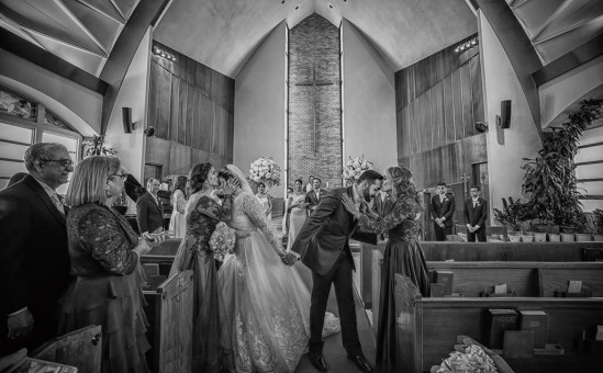 Mom's Kiss in a church during wedding