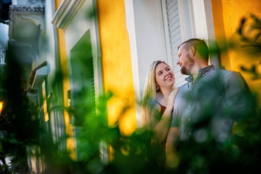 Engagement session in Old San Juan streets, Puerto Rico