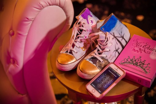 Quinceanera snickers, cellphone and Bible