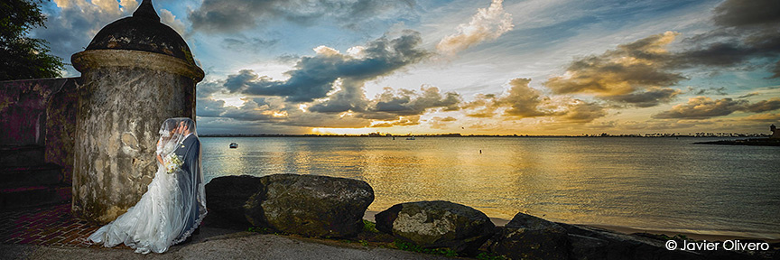 Beautiful sunset at Old San Juan, Puerto Rico