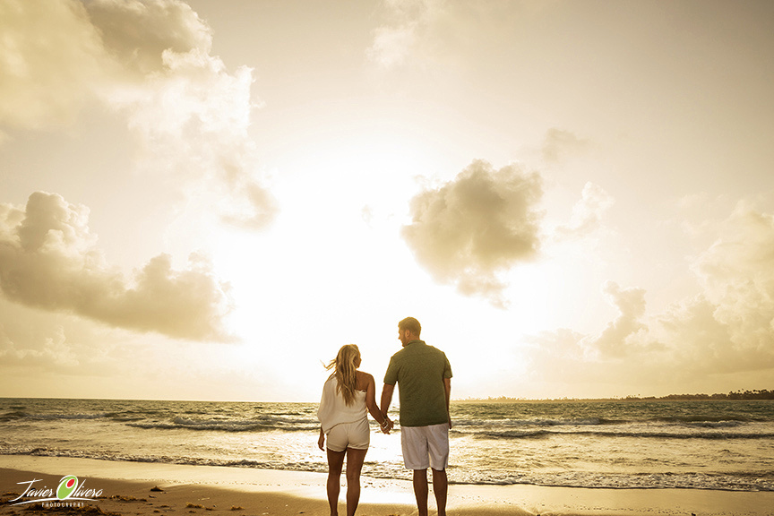 Austin-Taylor Engagement. Sunrise beach picture @ St Regis Bahia Beach Resort, Puerto Rico