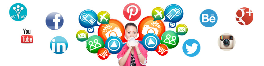 banner social media icons